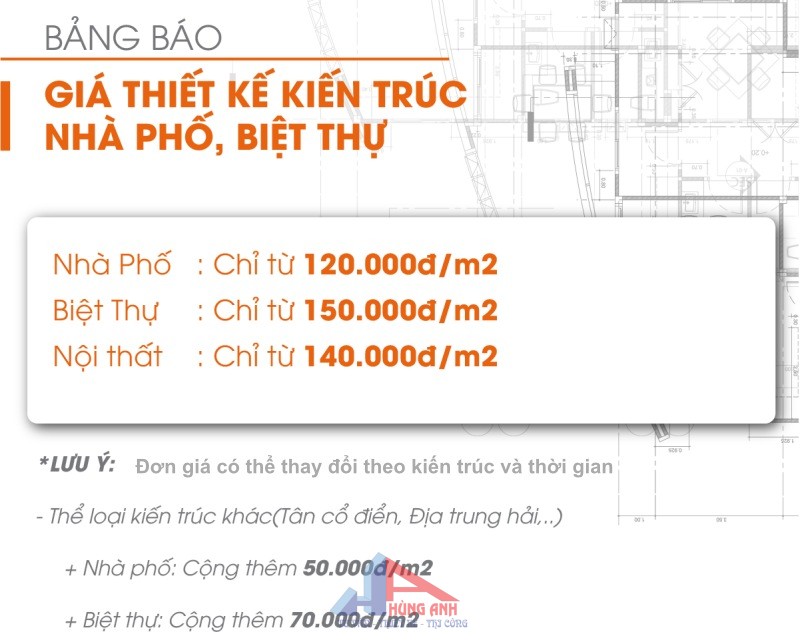 đơn giá thiết kế nhà