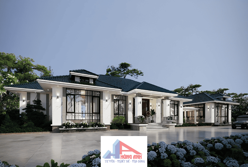 Mẫu biệt thự 1 tầng mái bằng hiện đại