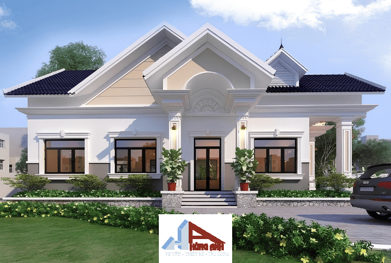 Mẫu biệt thự 1 tầng mái thái hiện đại