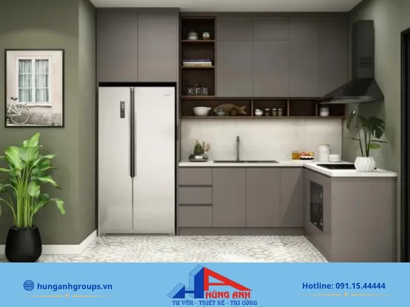Tủ bếp công nghiệp hình chữ L
