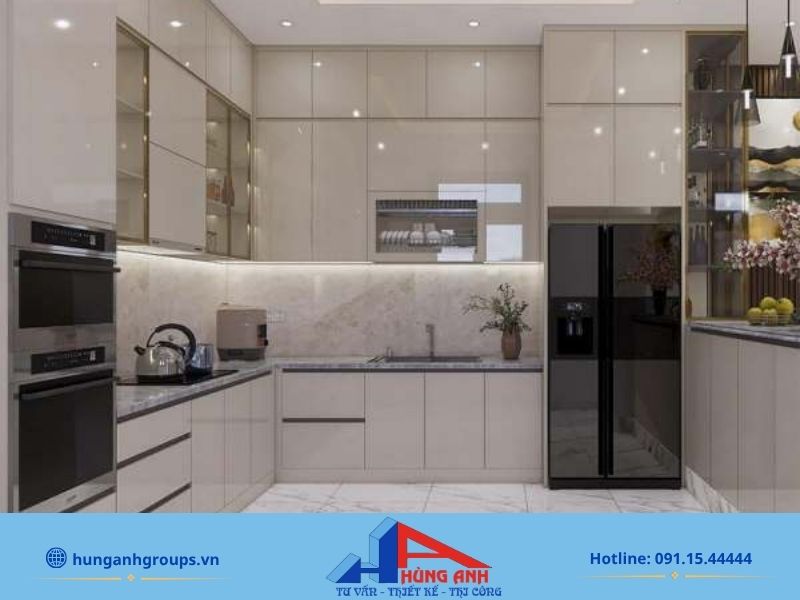 Tủ bếp Acrylic bóng gương cao cấp