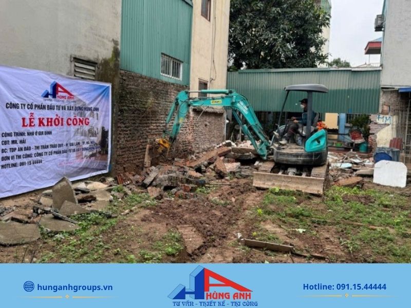 Hình ảnh thực tế phá dỡ giải phóng mặt bằng xây nhà
