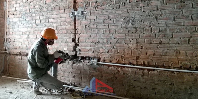 thi công đường điện âm tường