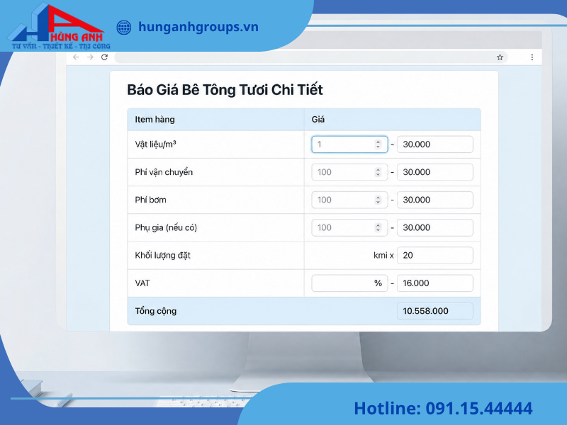 Ảnh banner giá bê tông tươi