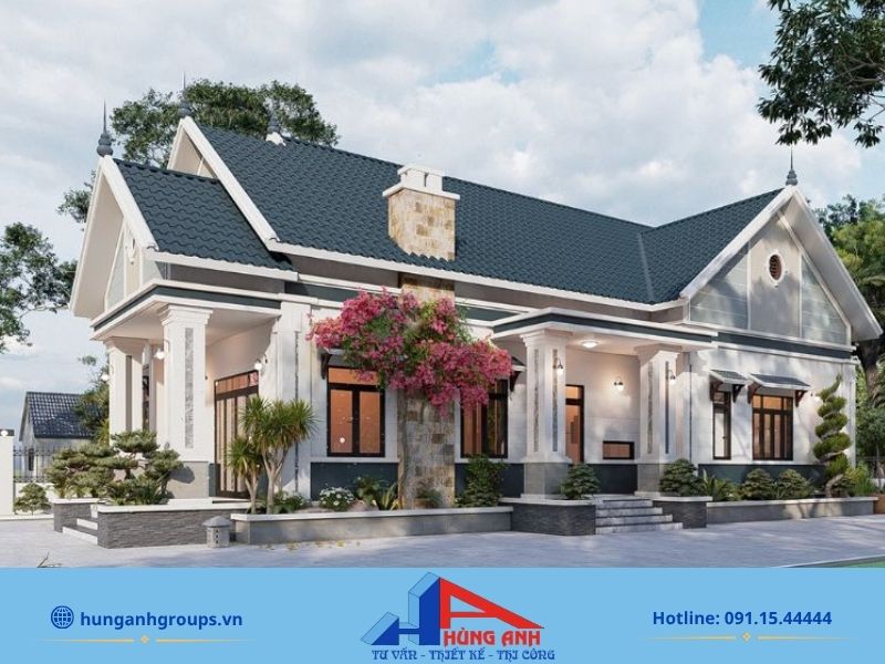 Mẫu nhà vườn hai tầng hiện đại