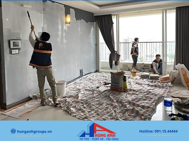 Hướng dẫn cách sơn tường nhà đẹp, không bị bong tróc Đối với tường mới xây