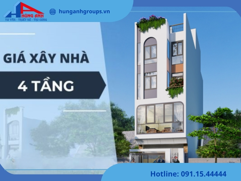 Chi phí xây nhà 4 tầng trọn gói 2026 tại Hà Nội