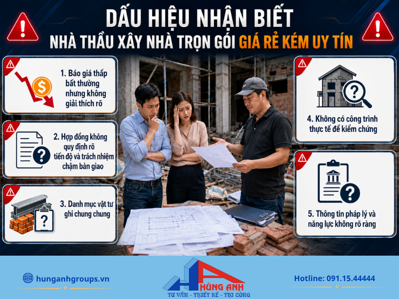 Xây Nhà Trọn Gói Hà Nội 2026 | Báo Giá Chi Tiết Và Quy Trình Chuẩn A–Z Nên thận trọng với các nhà thầu có báo giá thấp bất thường, mập mờ về chủng loại vật tư và tiến độ thi công.