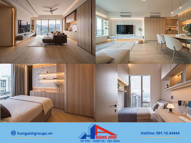 8 thiết kế nội thất nhà chung cư 2-3 phòng ngủ Hùng Anh Group thiết kế và thi công nhà chung cư trọn gói