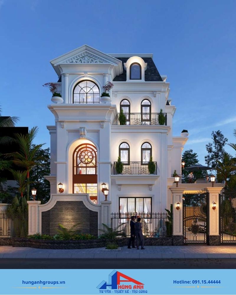 188+ Mẫu thiết kế biệt thự đẹp, đẳng cấp kèm báo giá chi tiết 2026 Mẫu biệt thự 3 tầng có mặt tiền rộng và bố cục cân đối.
