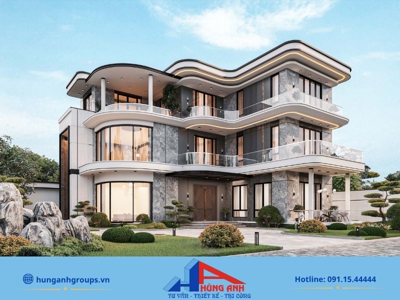 188+ Mẫu thiết kế biệt thự đẹp, đẳng cấp kèm báo giá chi tiết 2026 Mẫu biệt thự 3 tầng sang trọng, phù hợp gia đình nhiều thế hệ.