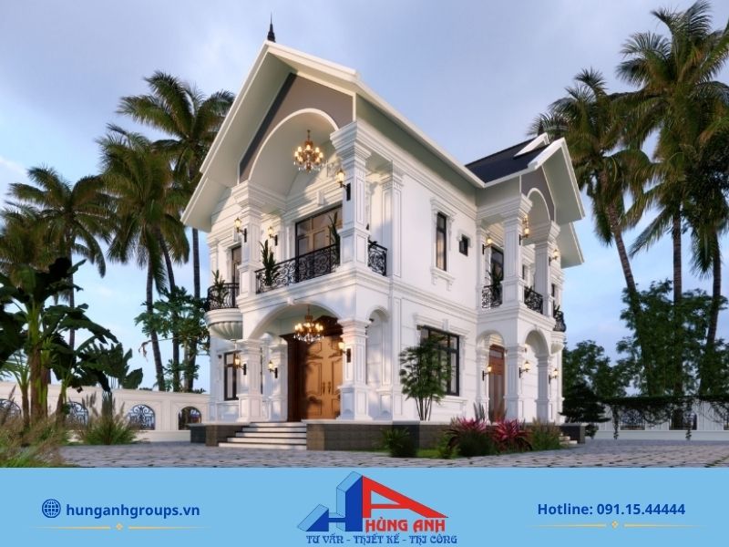 188+ Mẫu thiết kế biệt thự đẹp, đẳng cấp kèm báo giá chi tiết 2026 Thiết kế biệt thự cổ điển chú trọng sự cân đối và cầu kỳ trong từng chi tiết, tạo nên tổng thể sang trọng vượt thời gian.