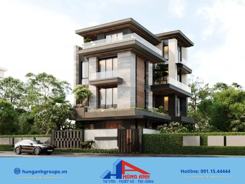 188+ Mẫu thiết kế biệt thự đẹp, đẳng cấp kèm báo giá chi tiết 2026 Biệt thự hiện đại nổi bật với hình khối vuông vức và đường nét khỏe khoắn.