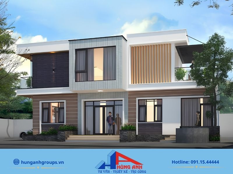 188+ Mẫu thiết kế biệt thự đẹp, đẳng cấp kèm báo giá chi tiết 2026 Biệt thự mái bằng 2 tầng nổi bật với thiết kế khỏe khoắn, phù hợp không gian đô thị.