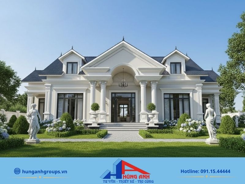 188+ Mẫu thiết kế biệt thự đẹp, đẳng cấp kèm báo giá chi tiết 2026 Biệt thự mái Nhật kết hợp sân vườn xanh mát