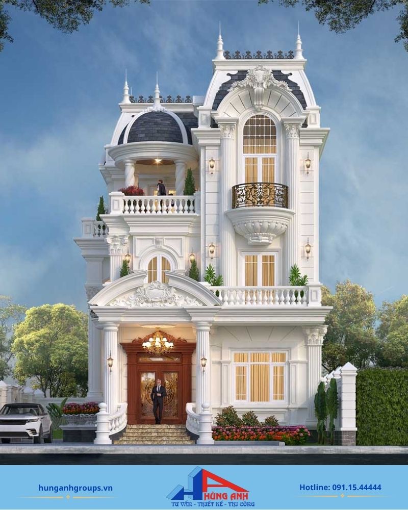 188+ Mẫu thiết kế biệt thự đẹp, đẳng cấp kèm báo giá chi tiết 2026 Mẫu biệt thự tân cổ điển sang trọng với thiết kế cân đối và tinh tế.