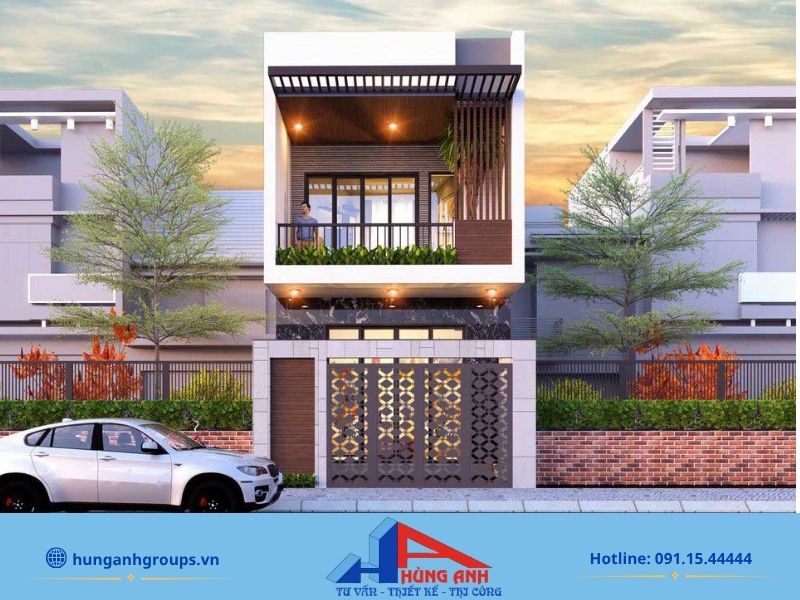 Thiết kế nhà phố 2 tầng đơn giản, hiện đại và thanh lịch