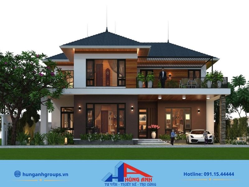 188+ Mẫu thiết kế biệt thự đẹp, đẳng cấp kèm báo giá chi tiết 2026 Mẫu biệt thự mái thái 2 tầng sang trọng
