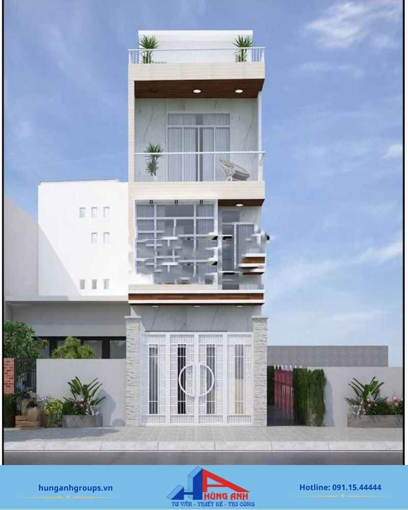 Chi phí xây nhà 3 tầng trọn gói và cách tính tưng hạng mục Thiết kế nhà ống 3 tầng lệch tầng thông thoáng