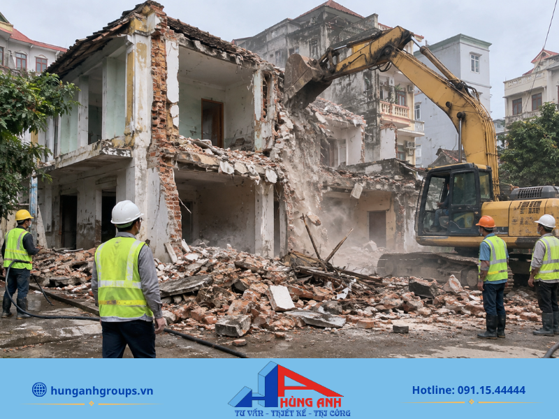 Công trình xuống cấp nghiêm trọng, công năng không phù hợp hoặc chi phí sửa chữa quá cao là lúc gia chủ nên cân nhắc tháo dỡ toàn bộ.