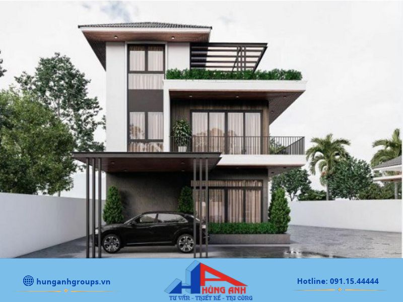 Mẫu thiết kế biệt thự 3 tầng đẹp sang trọng, hiện đại Biệt thự 3 tầng hiện đại