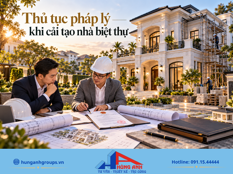 Chuẩn bị đầy đủ hồ sơ pháp lý và giấy phép sửa chữa, cải tạo giúp quá trình thi công biệt thự diễn ra thuận lợi, đúng quy định.