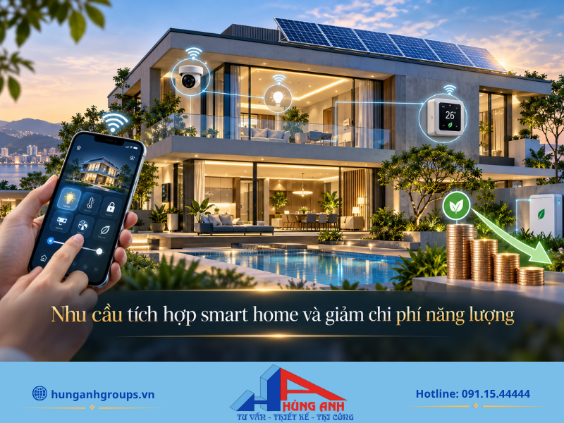 Nâng cấp hệ thống điện thông minh (Smart Home) kết hợp giải pháp tiết kiệm năng lượng giúp biệt thự tiện nghi và hiện đại hơn.