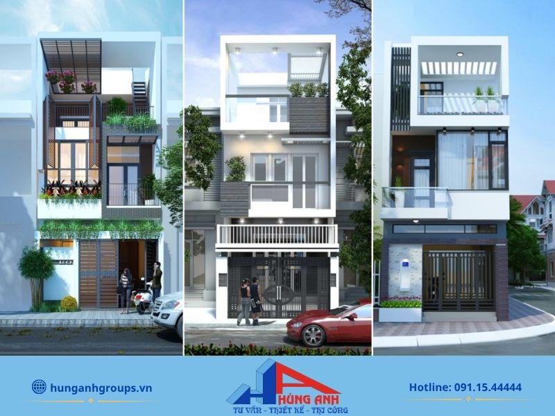 Hoàn thiện mặt tiền và dự toán chi phí xây nhà 3 tầng 70m2