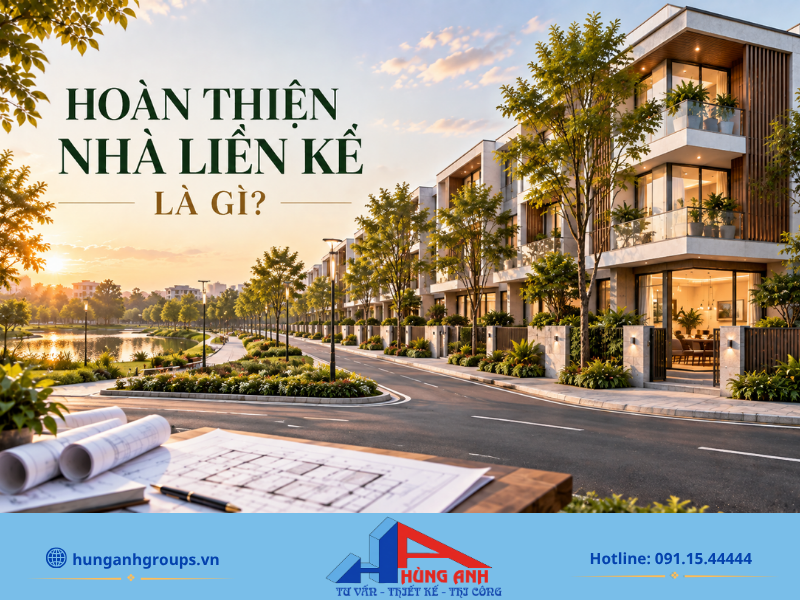 Hoàn thiện nhà liền kề là bước quan trọng để biến công trình thô thành không gian sống tiện nghi và đẹp mắt.