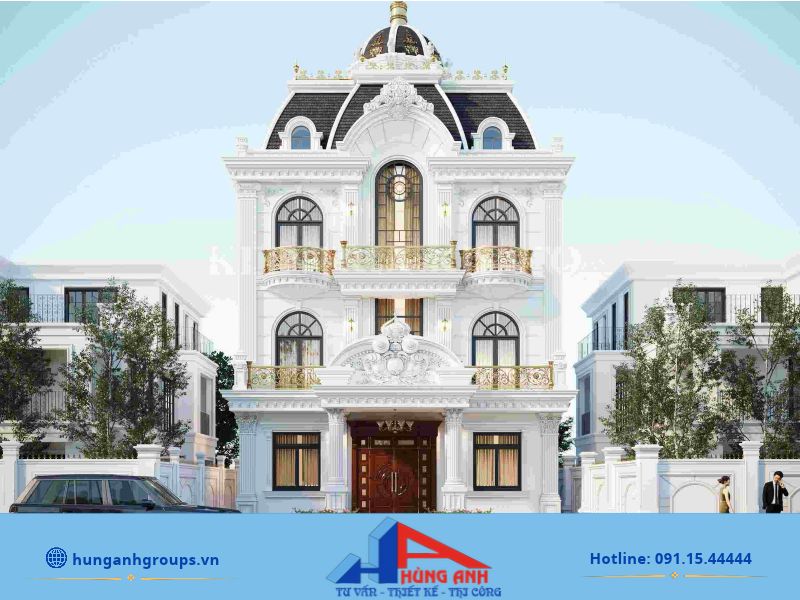 Mẫu biệt thự 3 tầng tân cổ điển