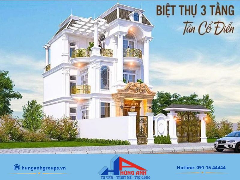 Mẫu thiết kế biệt thự 3 tầng đẹp sang trọng, hiện đại Những lưu ý cần thiết khi thiết kế biệt thự 3 tầng