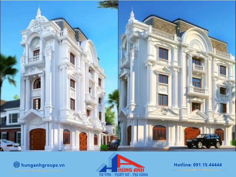 Mẫu biệt thự tân cổ điển 4 tầng sang trọng