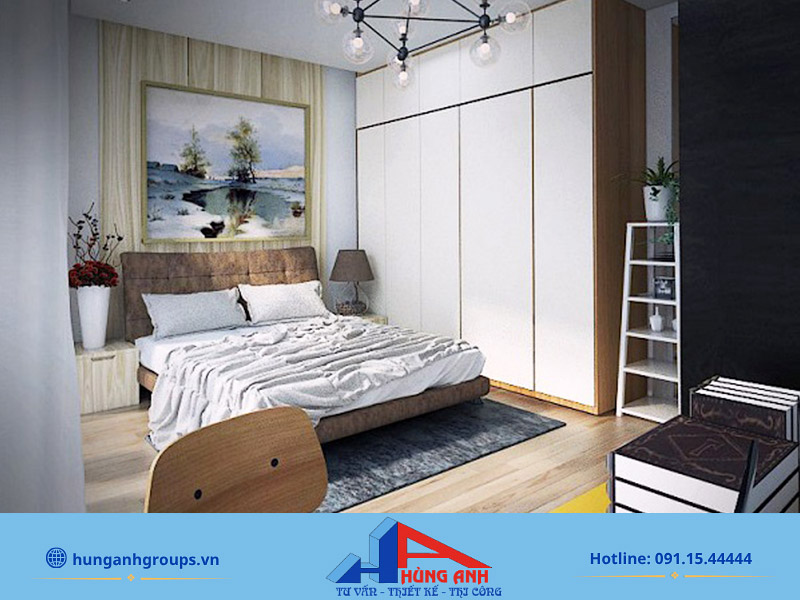 Hùng Anh Group thiết kế nội thất phòng ngủ trọn gói giá rẻ Nội thất phong ngủ theo phong cách hiện đại làm từ gỗ MDF