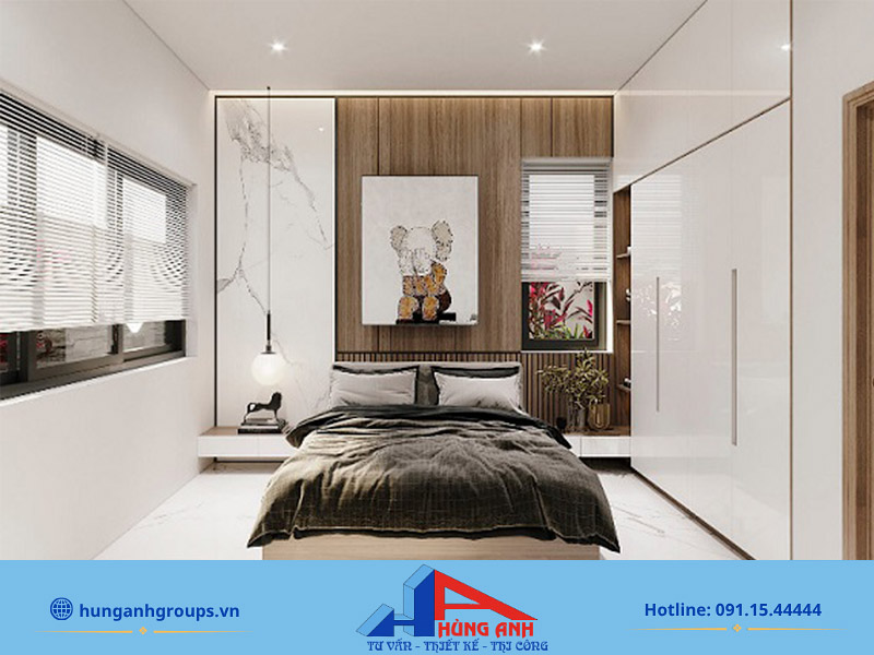 Hùng Anh Group thiết kế nội thất phòng ngủ trọn gói giá rẻ Mẫu phòng ngủ nội thất đơn giản, hiện đại