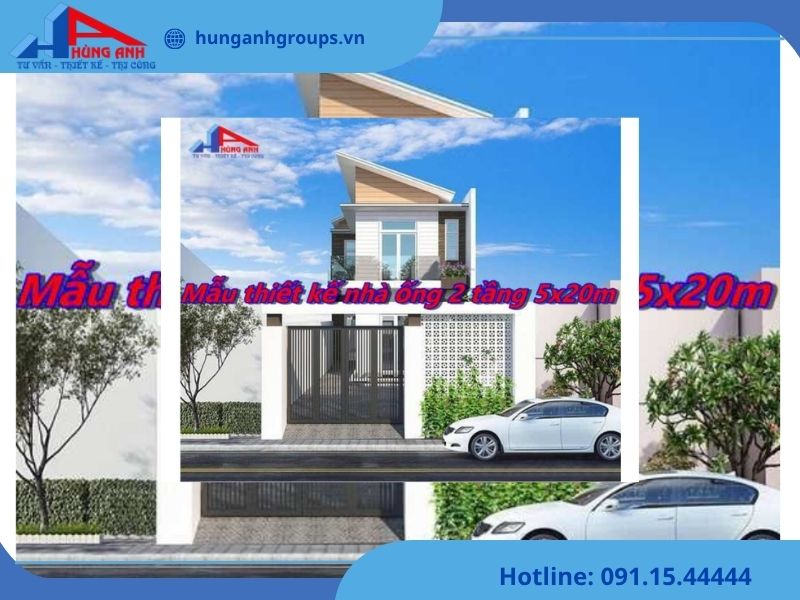 Mẫu thiết kế nhà ống 2 tầng 5x20m tại Hùng Anh Groups