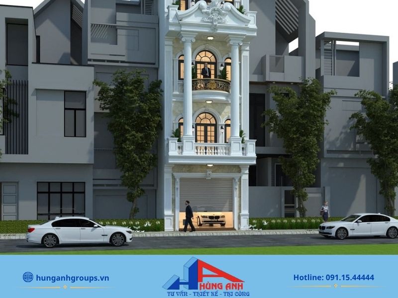 Mẫu biệt thự nhà phố tân cổ điện sang trọng