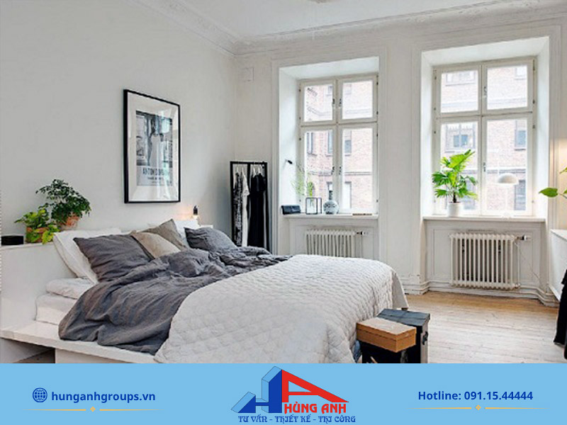 Hùng Anh Group thiết kế nội thất phòng ngủ trọn gói giá rẻ Phòng ngủ theo phong cách Scandinavian