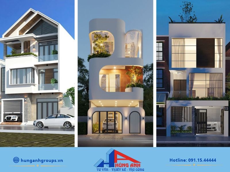 Chi phí xây nhà 3 tầng 2026 | Báo giá trọn gói tại Hà Nội Thiết kế và dự toán chi phí xây nhà 3 tầng 90m2 có gara ô tô tại Hùng Anh Groups