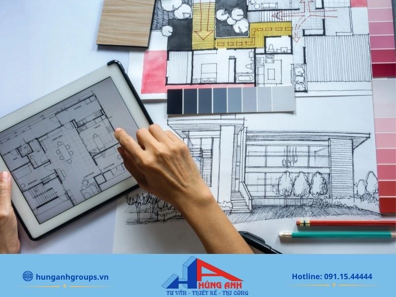 Hồ sơ bản vẽ kỹ thuật thiết kế nội thất tổng thể tại Hùng Anh Group